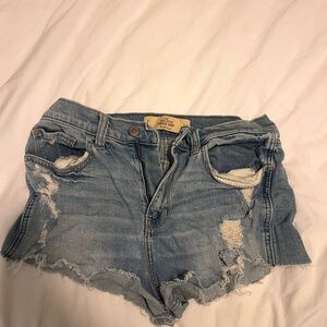 Hollister Light Blue Distressed Jean Shorts